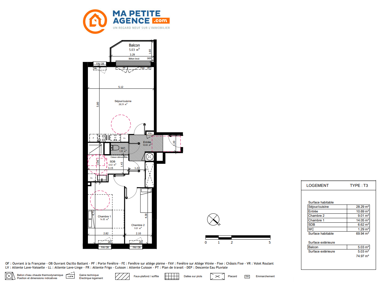 Appartement à vendre à Seclin 70 m² 237 000 &euro; | Ma Petite Agence