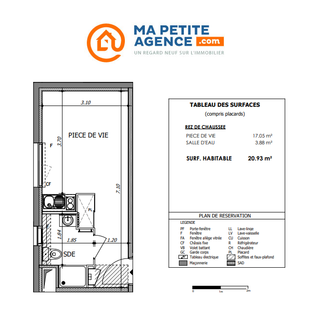 Appartement à vendre à ALES 21 m² 98 000 &euro; | Ma Petite Agence