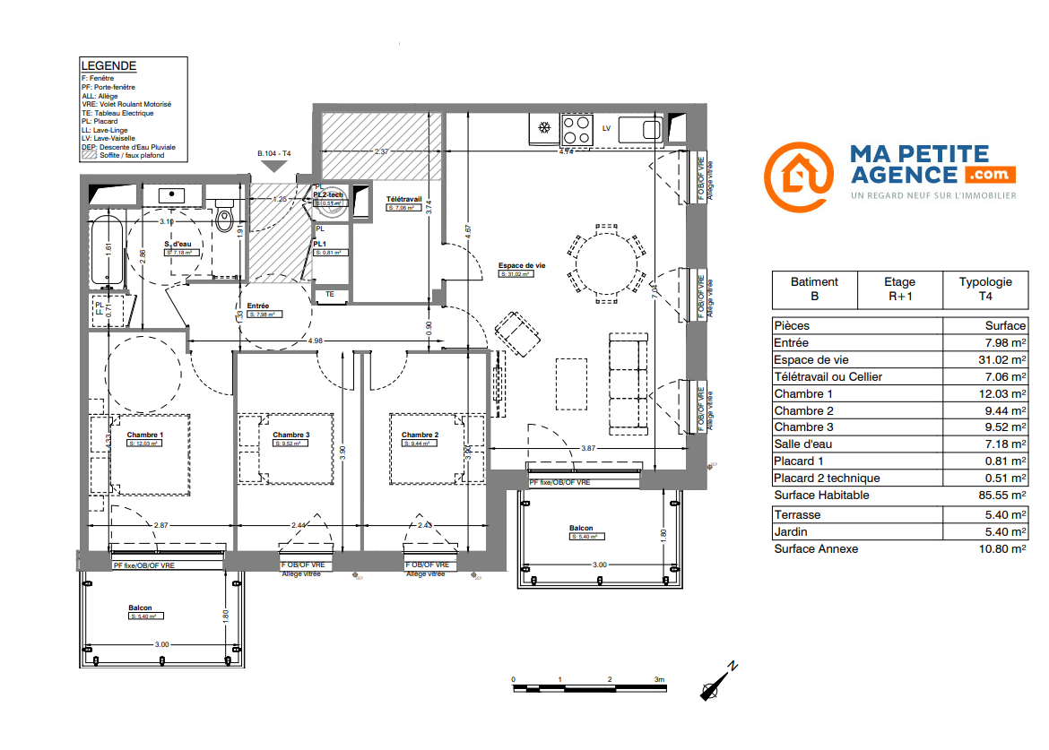 Appartement à vendre à VILLENEUVE-D'ASCQ 46 m² 250 900 &euro; | Ma Petite Agence