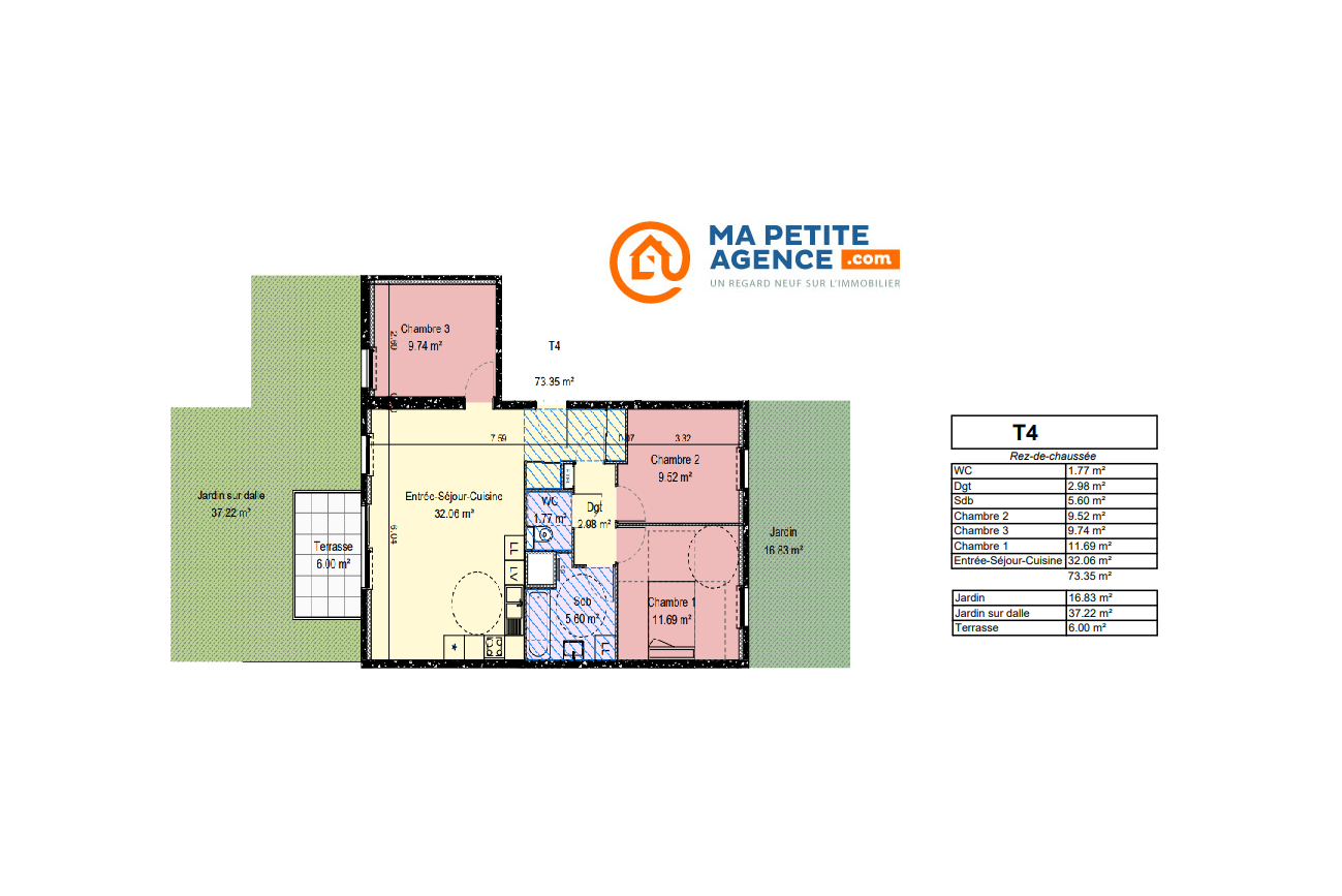 Appartement à vendre à Dijon 73 m² 289 000 € | Ma Petite Agence