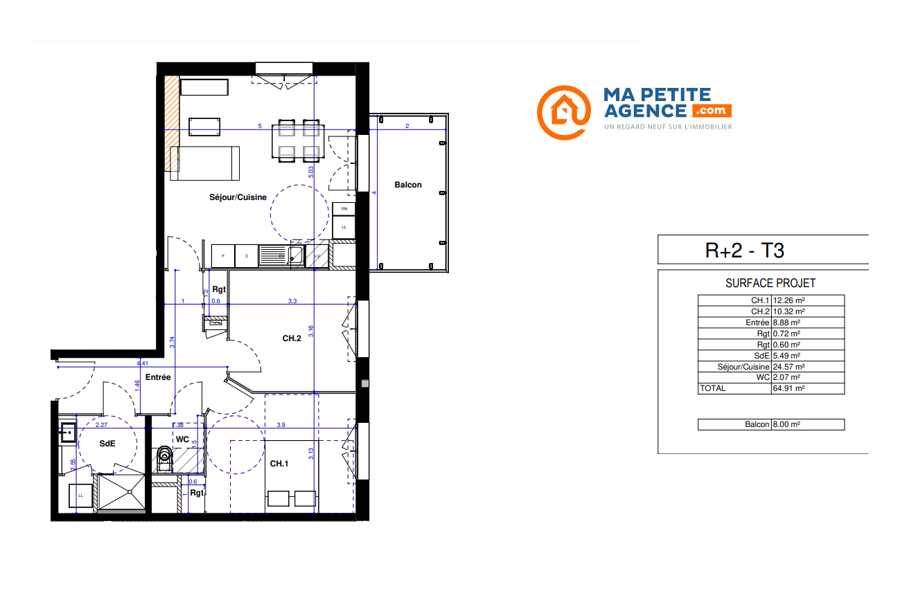 Appartement à vendre à Dijon 65 m² 277 500 € | Ma Petite Agence