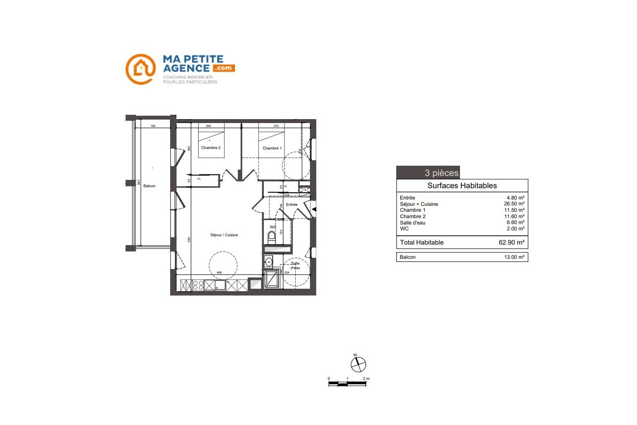 Appartement à vendre à Dijon 62 m² 255 000 € | Ma Petite Agence