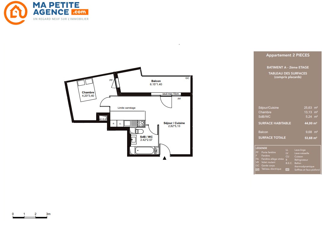 Appartement à vendre à Villenave-d'Ornon 45 m² 205 200 &euro; | Ma Petite Agence