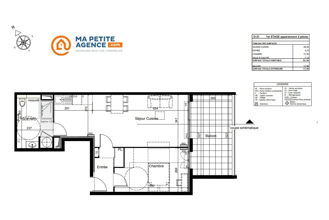 Appartement à vendre à AIX EN PROVENCE 53 m² 334 000 € | Ma Petite Agence