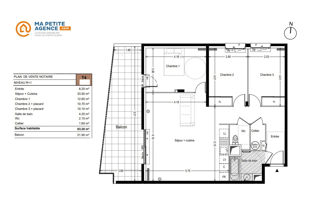 Appartement à vendre à LUNEL 83 m² 269 000 € | Ma Petite Agence