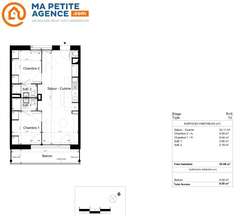 Appartement à vendre à Toulouse 56 m² 269 900 € | Ma Petite Agence