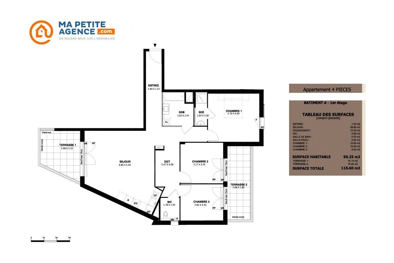 Appartement à vendre à Vitrolles 95 m² 368 300 &euro; | Ma Petite Agence