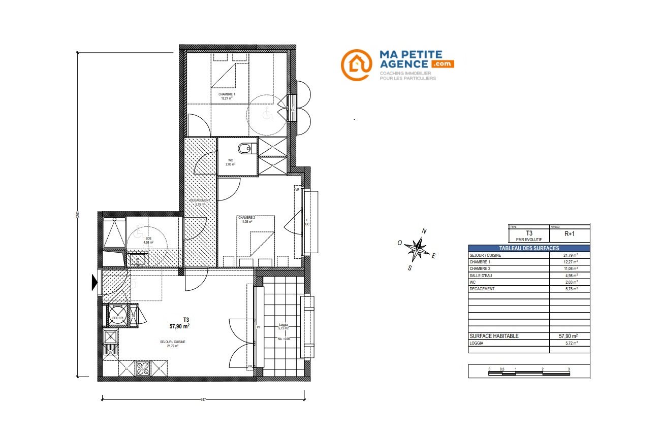 Appartement à vendre à Bayonne 58 m² 298 000 € | Ma Petite Agence