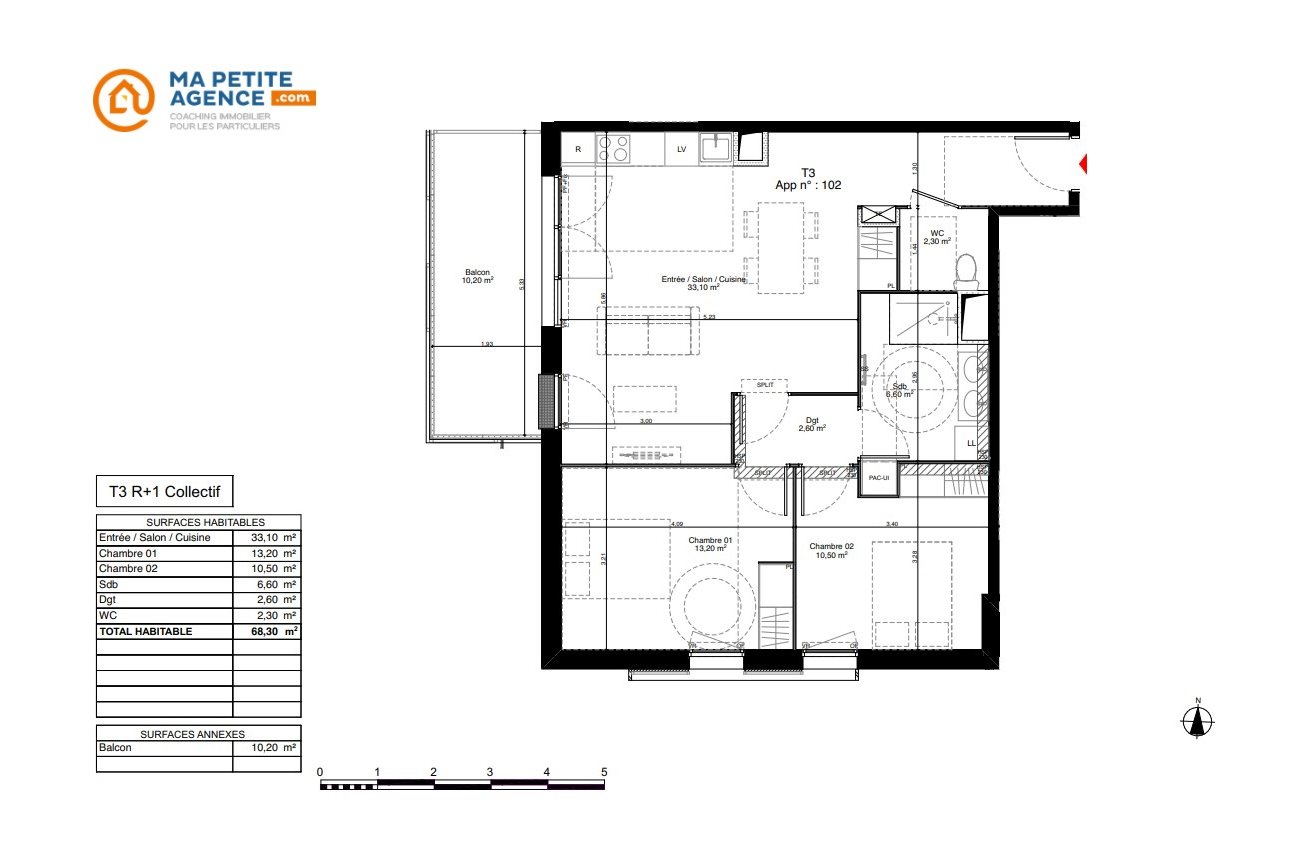 Appartement à vendre à Mérignac 68 m² 370 000 &euro; | Ma Petite Agence