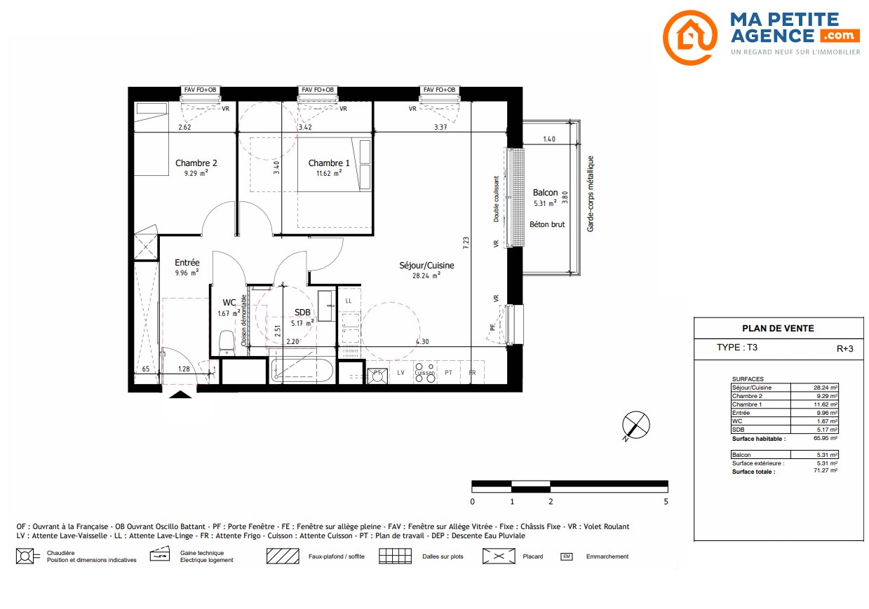 Appartement à vendre à Annœullin 66 m² 250 000 &euro; | Ma Petite Agence