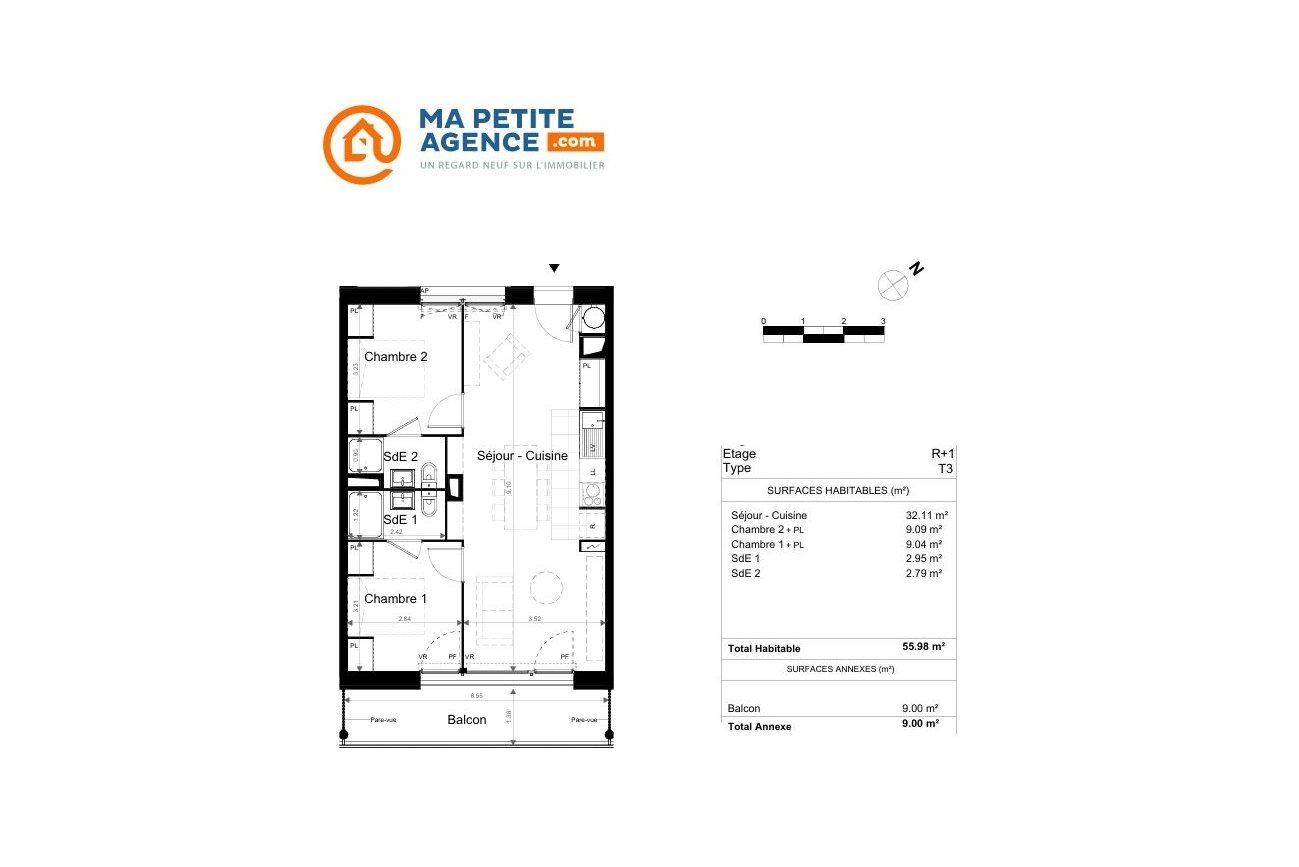 Appartement à vendre à Toulouse 56 m² 264 900 € | Ma Petite Agence