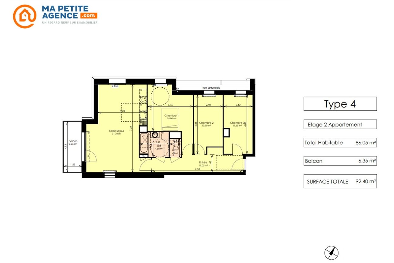 Appartement à vendre à Faches-Thumesnil 86 m² 298 000 € | Ma Petite Agence
