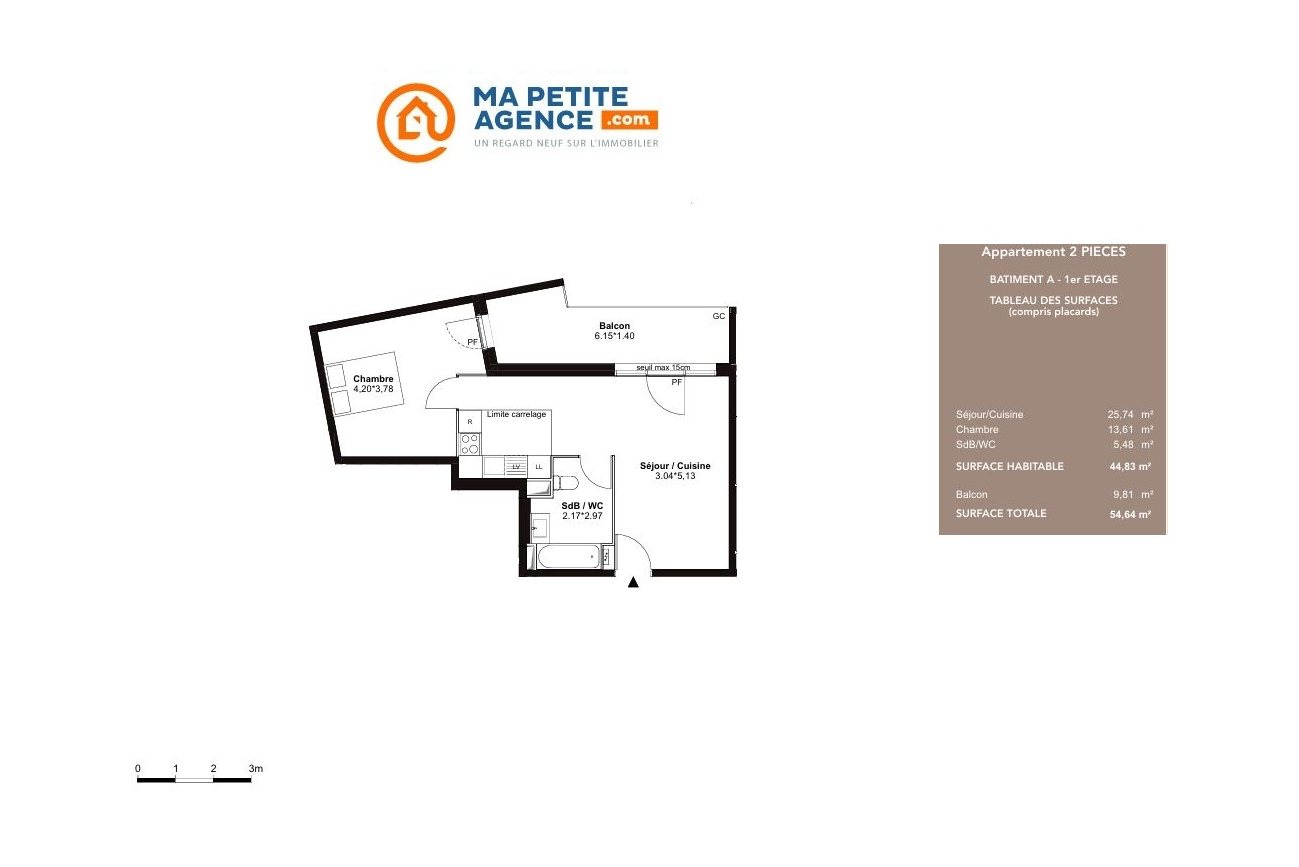 Appartement à vendre à Villenave-d'Ornon 45 m² 203 400 &euro; | Ma Petite Agence