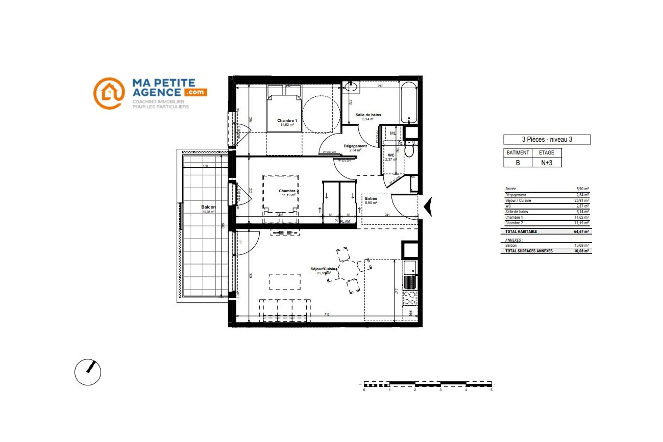 Appartement à vendre à Dijon 64 m² 262 000 € | Ma Petite Agence