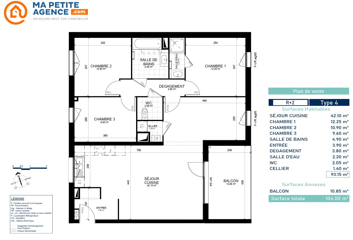 Appartement à vendre à MARCQ-EN-BAROEUL 93 m² 465 350 € | Ma Petite Agence