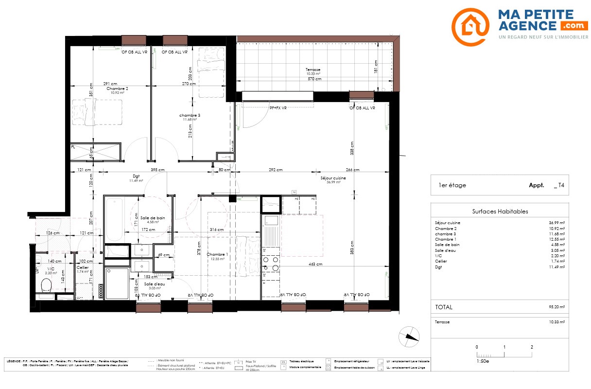 Appartement à vendre à Mons-en-Barœul 95 m² 420 000 &euro; | Ma Petite Agence