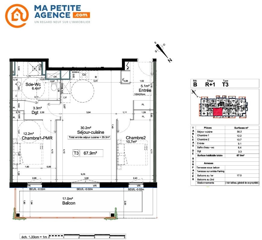 Appartement à vendre à Toulenne 68 m² 185 800 € | Ma Petite Agence