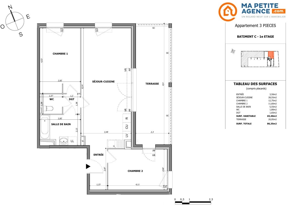 Appartement à vendre à MONTPELLIER 65 m² 273 157 € | Ma Petite Agence