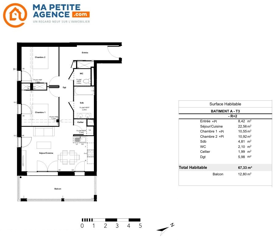 Appartement à vendre à Bayonne 67 m² 314 900 &euro; | Ma Petite Agence