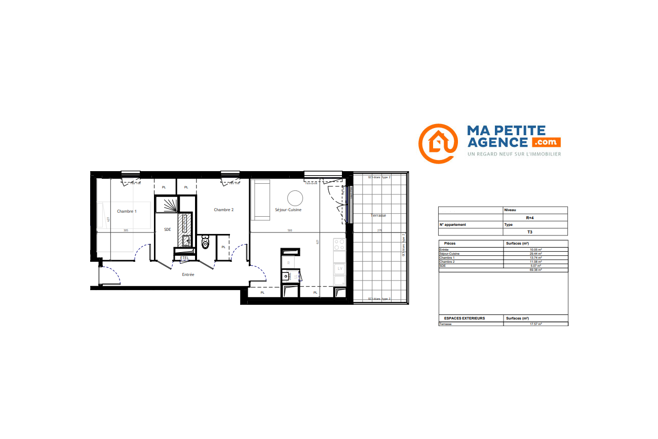 Appartement à vendre à Trélazé 70 m² 252 000 € | Ma Petite Agence