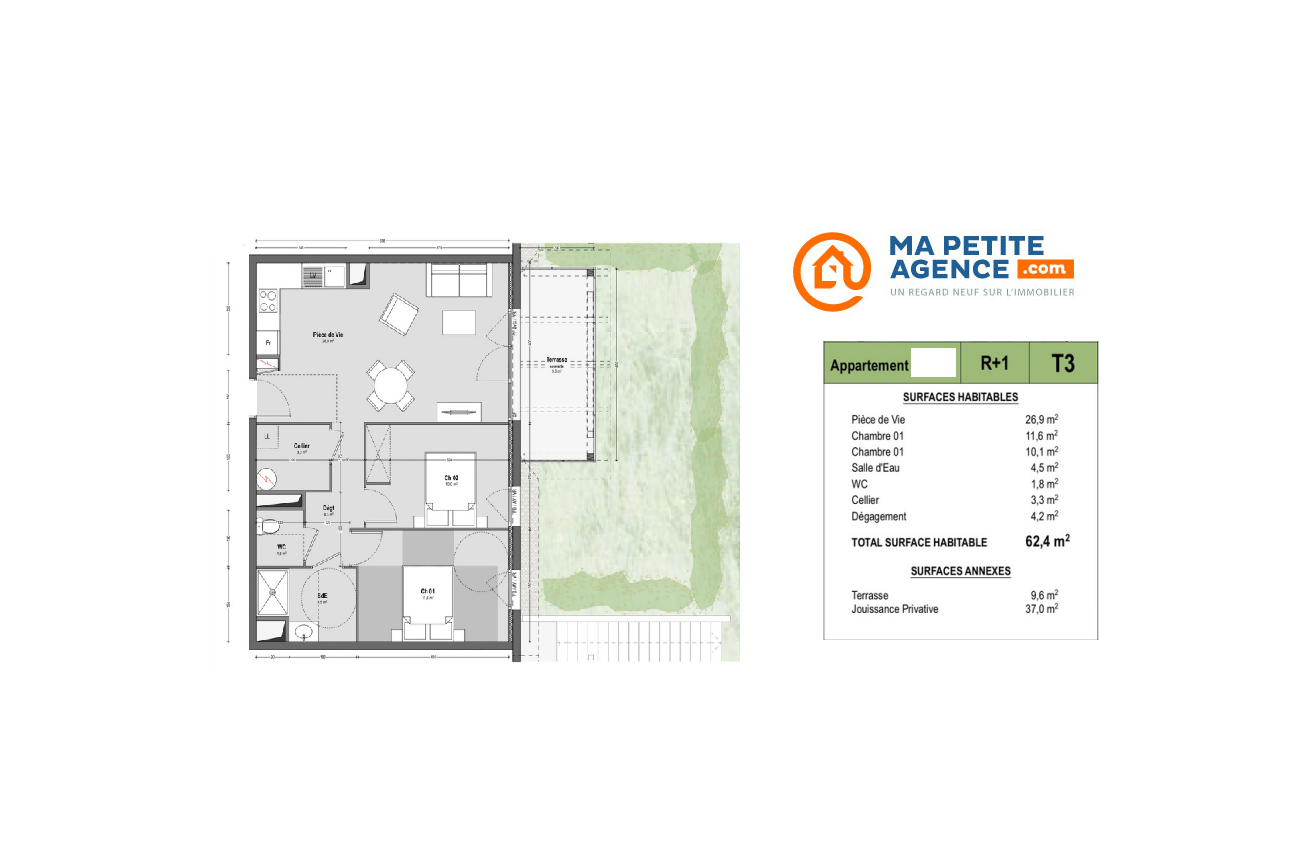 Appartement à vendre à SAINT-PAUL-LÈS-DAX 62 m² 244 000 € | Ma Petite Agence