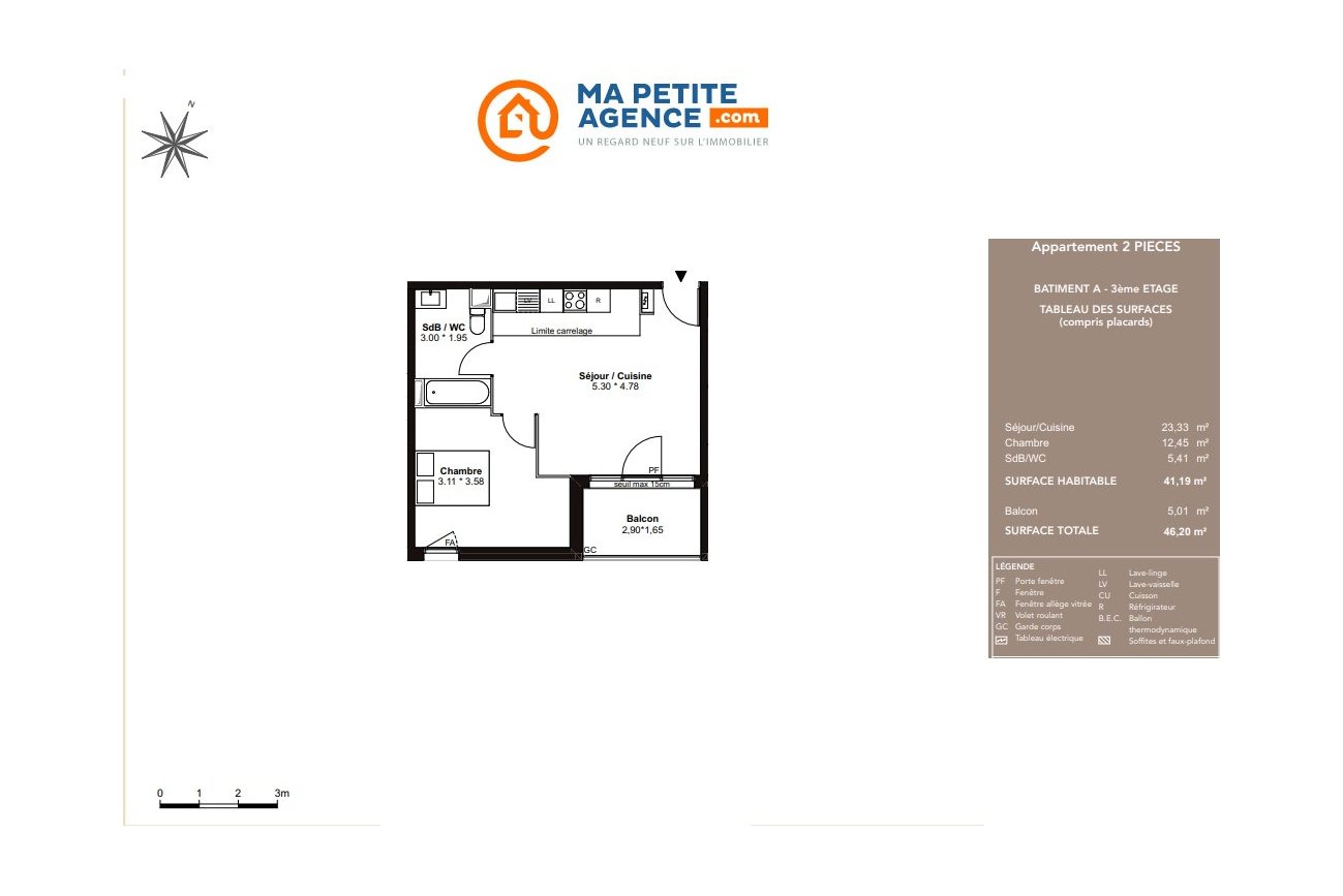 Appartement à vendre à Villenave-d'Ornon 41 m² 203 400 &euro; | Ma Petite Agence