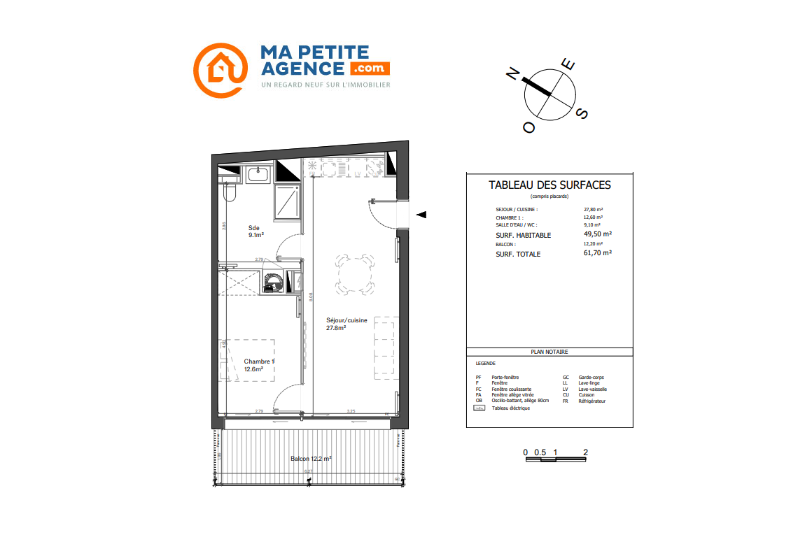 Appartement à vendre à BORDEAUX 50 m² 315 700 &euro; | Ma Petite Agence
