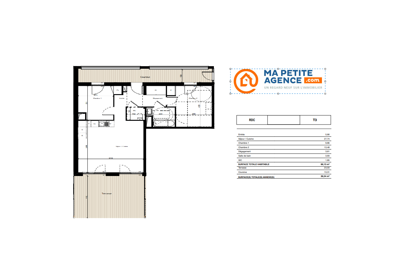 Appartement à vendre à Dijon 66 m² 246 000 € | Ma Petite Agence