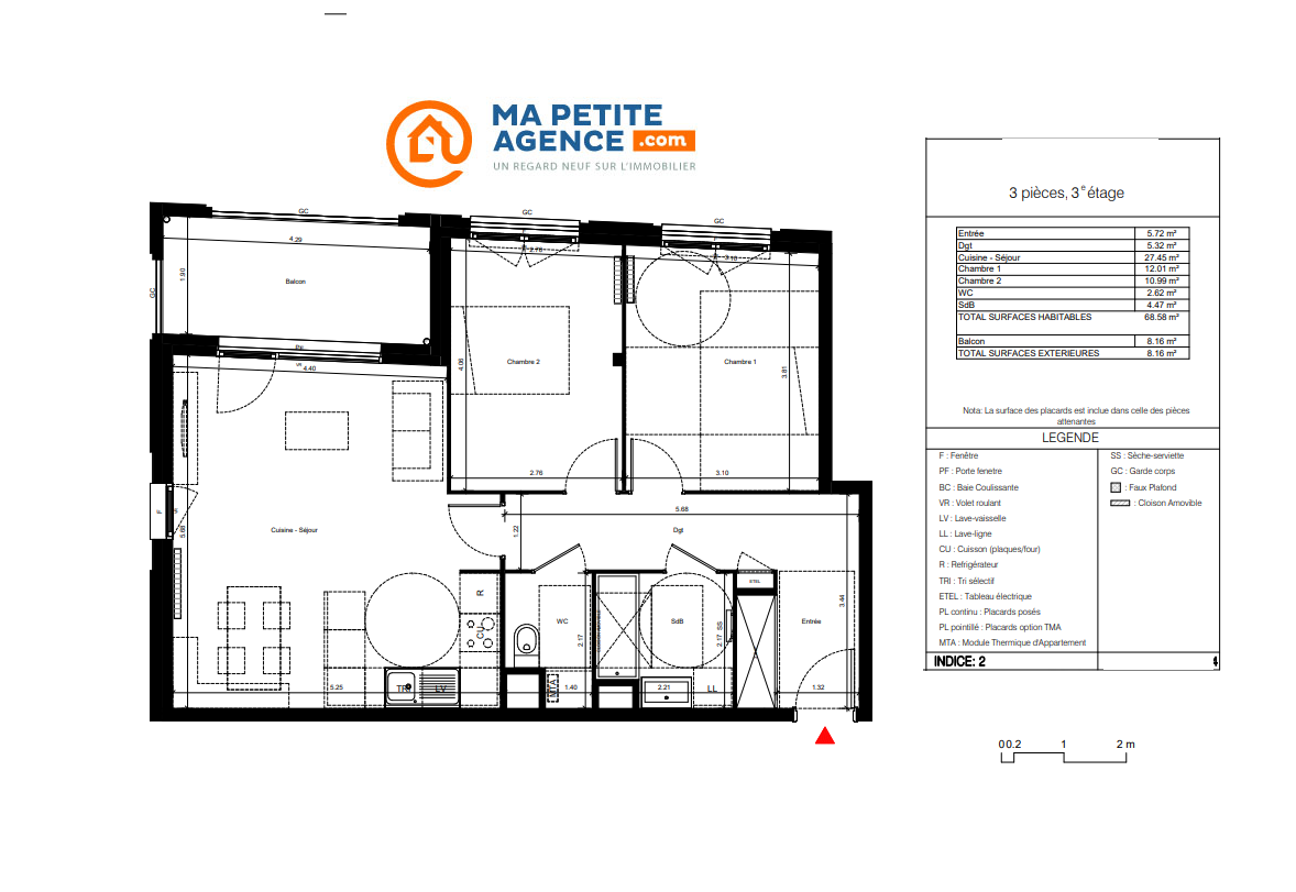 Appartement à vendre à Bordeaux 69 m² 296 100 € | Ma Petite Agence