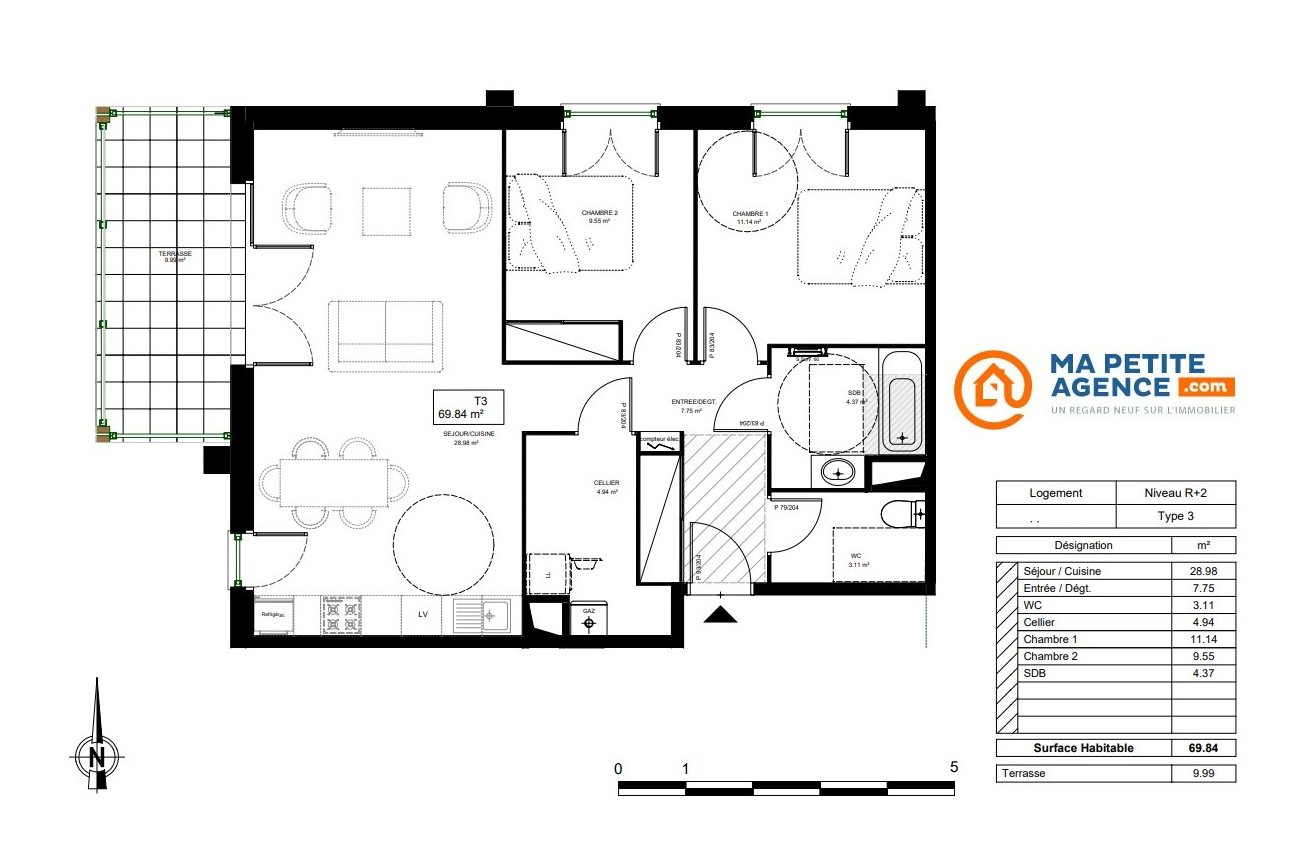 Appartement à vendre à Dax 46 m² 230 000 € | Ma Petite Agence