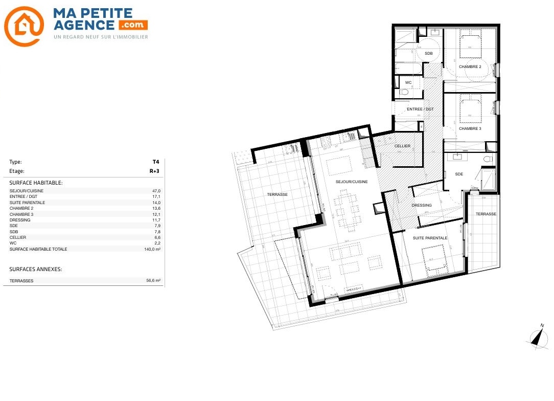Appartement à vendre à Baillargues 140 m² 850 000 € | Ma Petite Agence