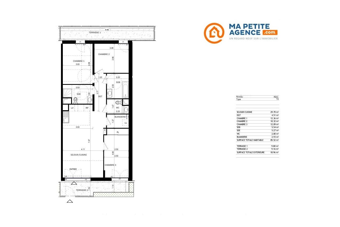 Appartement à vendre à BORDEAUX 86 m² 205 725 € | Ma Petite Agence