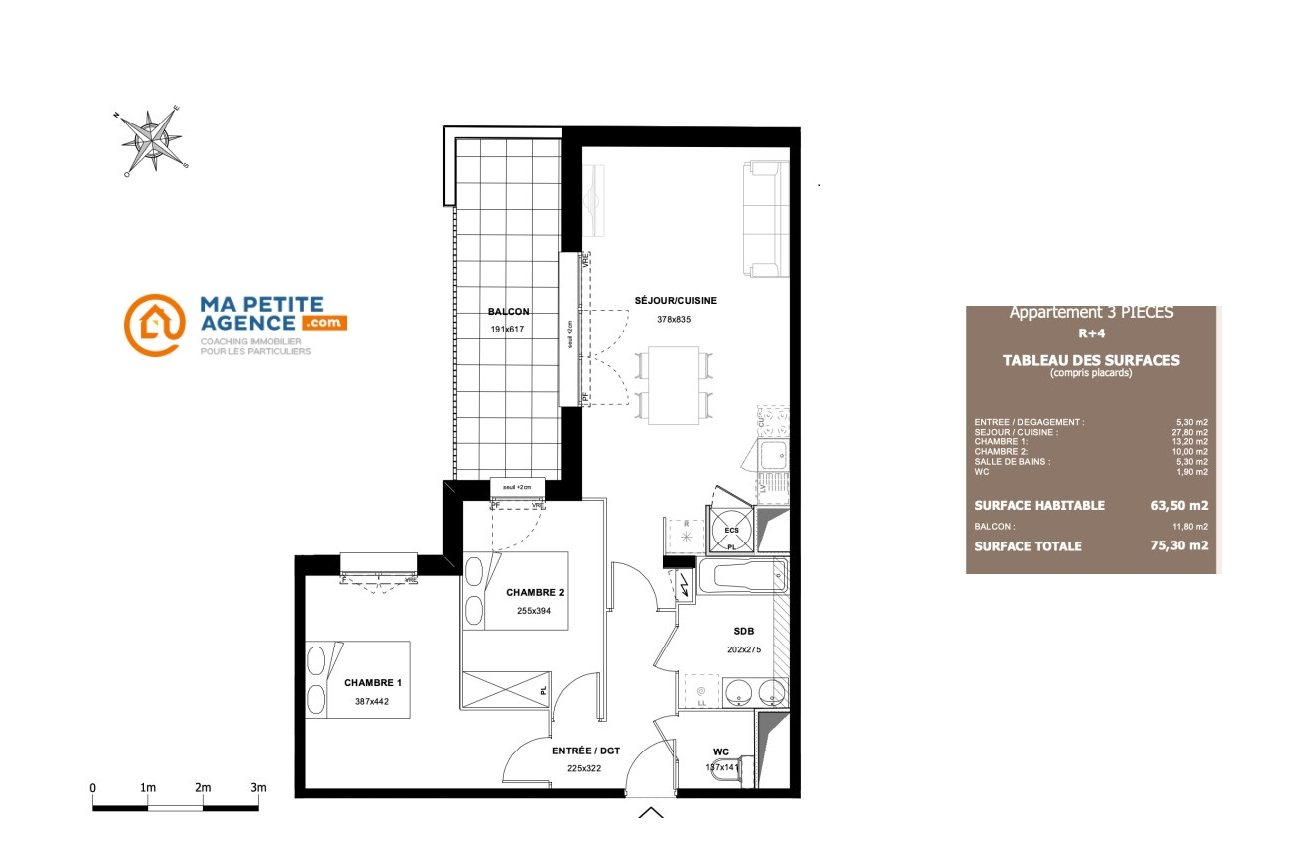Appartement à vendre à Toulouse 63 m² 399 300 &euro; | Ma Petite Agence