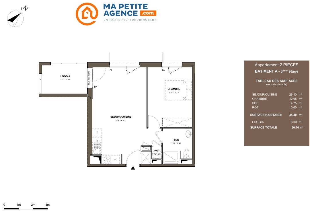 Appartement à vendre à Fenouillet 44 m² 164 200 &euro; | Ma Petite Agence