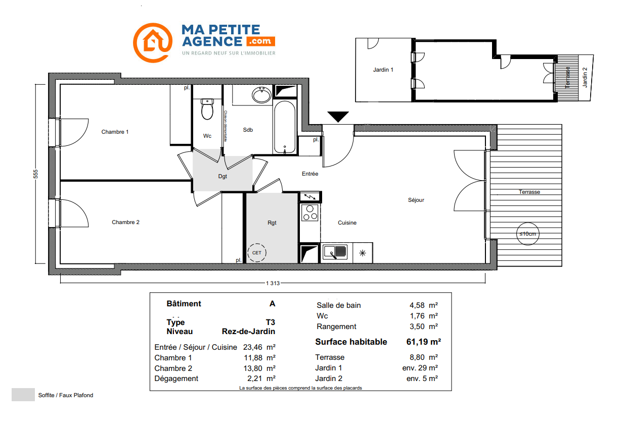 Appartement à vendre à TOULOUSE 61 m² 286 900 € | Ma Petite Agence