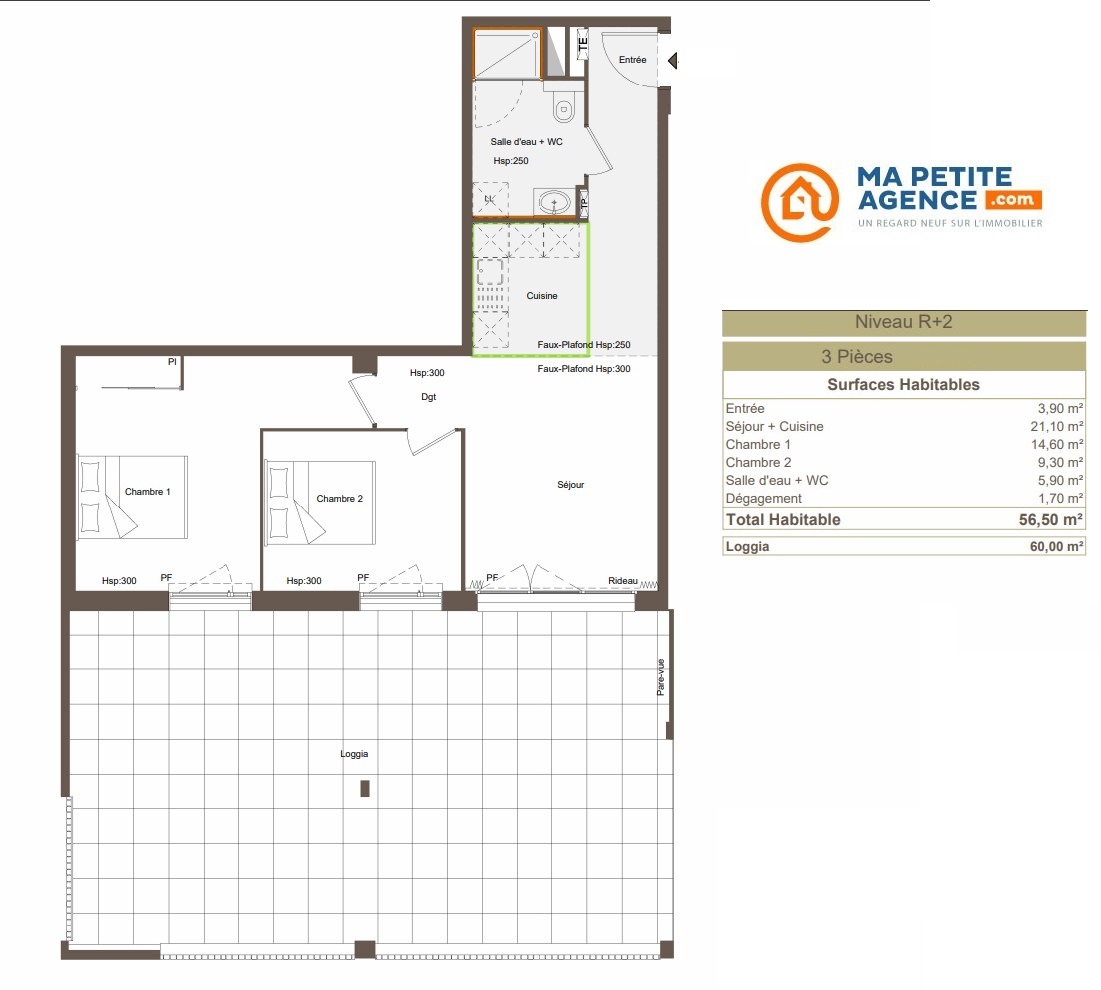 Appartement à vendre à Bordeaux 57 m² 348 000 € | Ma Petite Agence