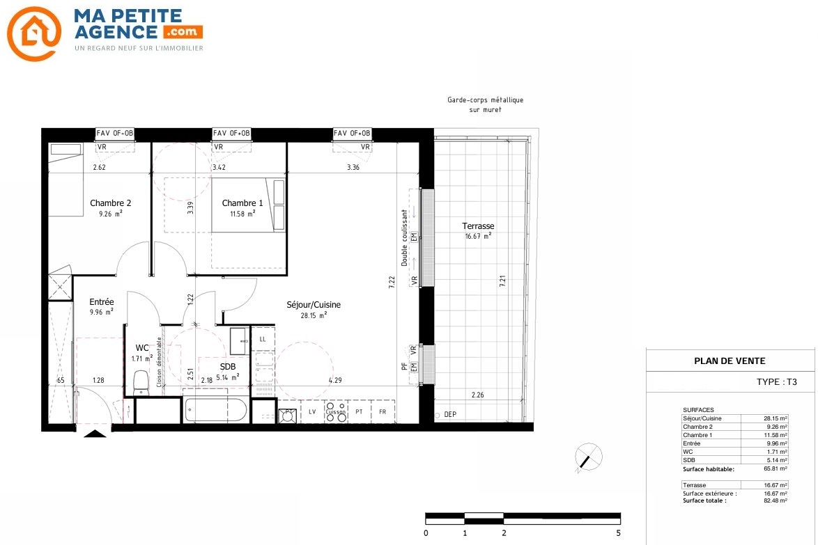 Appartement à vendre à Annœullin 66 m² 243 000 &euro; | Ma Petite Agence