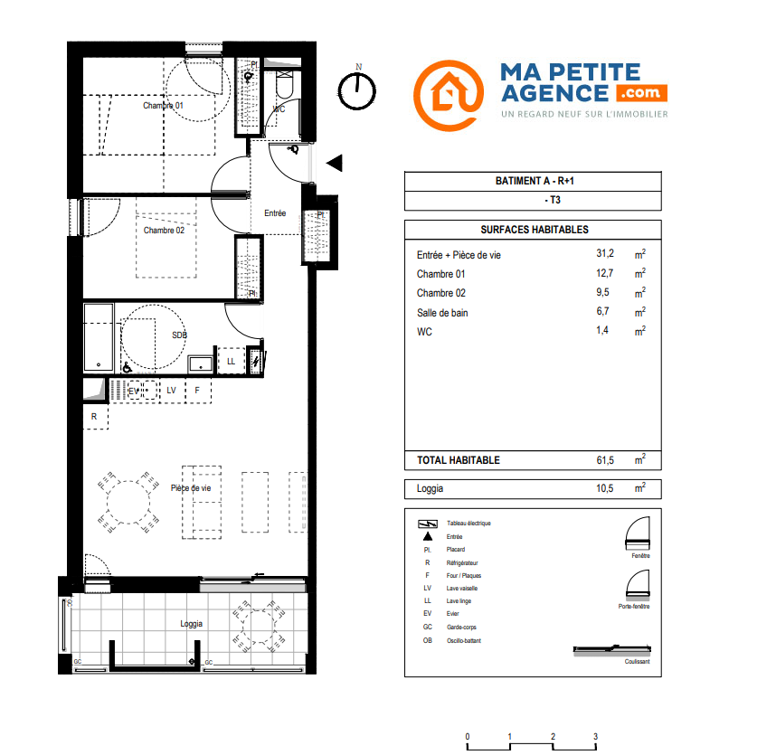 Appartement à vendre à Bordeaux 62 m² 340 000 € | Ma Petite Agence