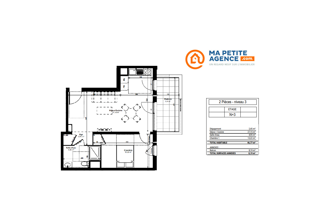 Appartement à vendre à Dijon 46 m² 218 000 € | Ma Petite Agence