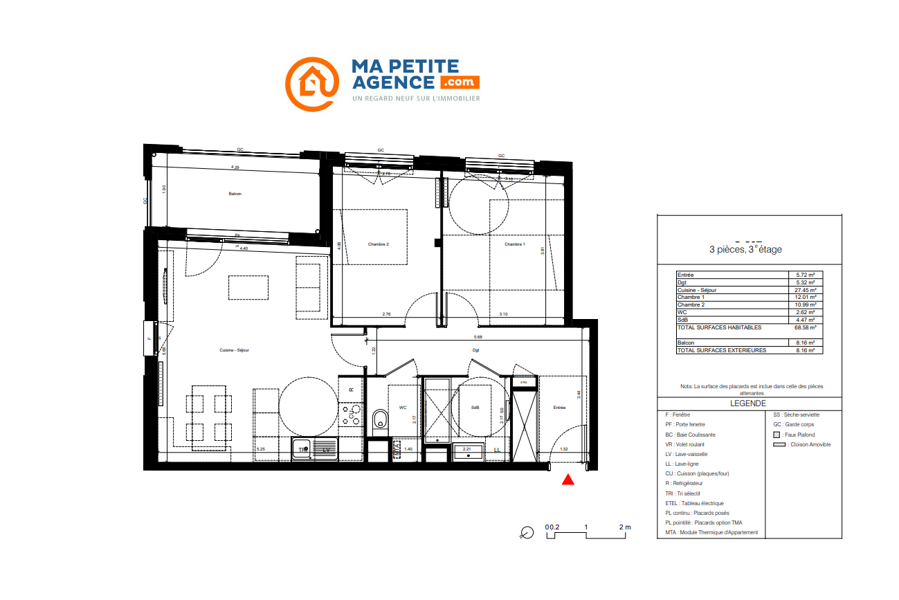 Appartement à vendre à BORDEAUX 69 m² 296 100 € | Ma Petite Agence