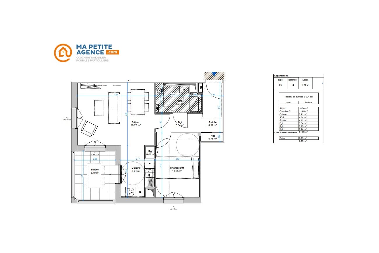 Appartement à vendre à Riche 51 m² 227 000 € | Ma Petite Agence
