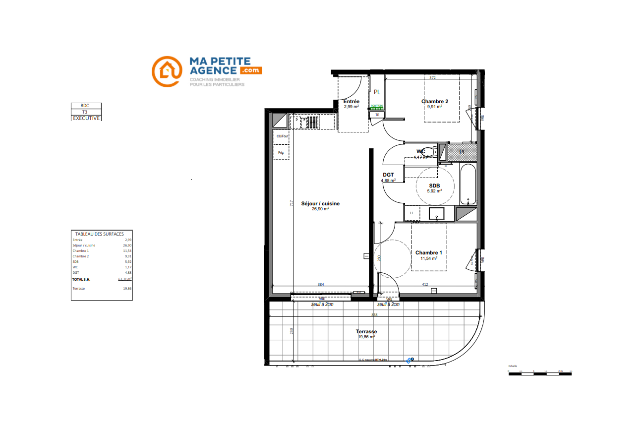 Appartement à vendre à Grabels 64 m² 285 000 € | Ma Petite Agence