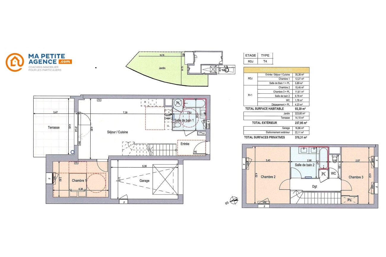 Appartement à vendre à Langlade 91 m² 341 100 € | Ma Petite Agence