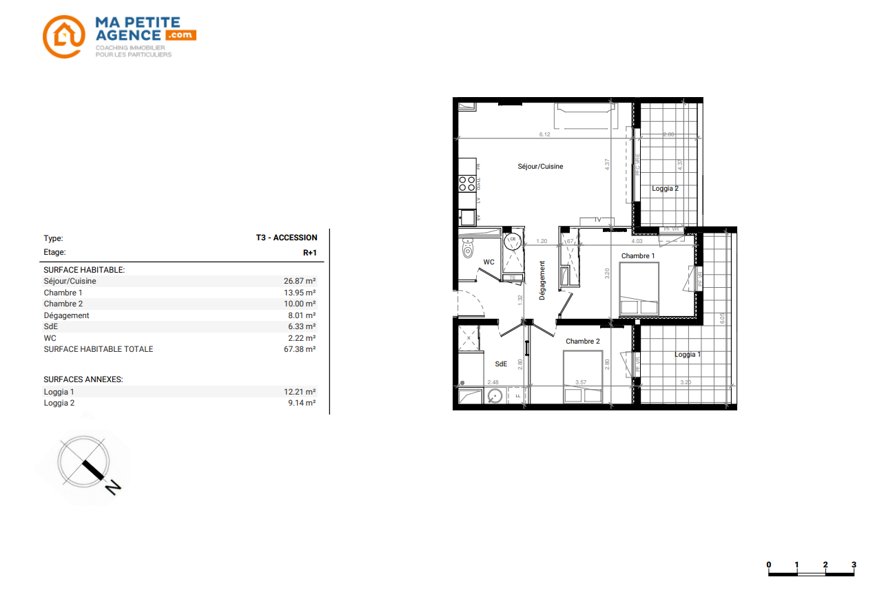 Appartement à vendre à Frontignan 67 m² 311 570 € | Ma Petite Agence